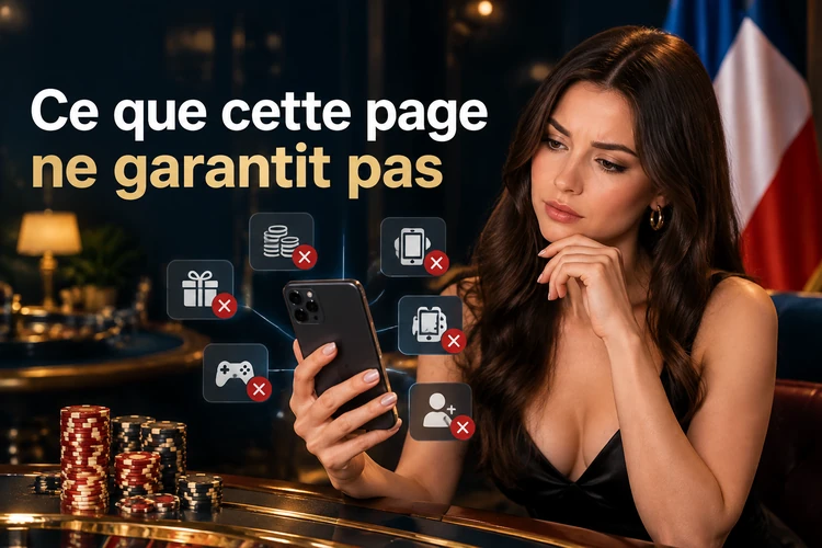 Ce que cette page ne garantit pas